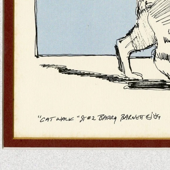2 Vintage Cat Art Prints by International Artist Barry Barnett, 1989, Silkscreen - Picture 6 of 8